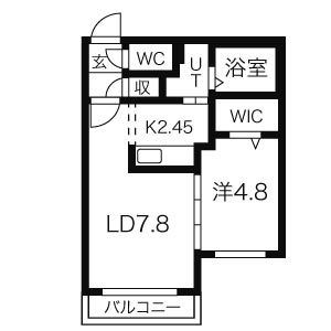 小樽市稲穂のマンションの間取り