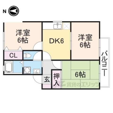 【長浜市平方南町のアパートの間取り】