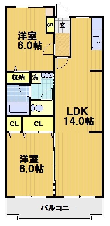 サンク・メルベーユ並河の間取り