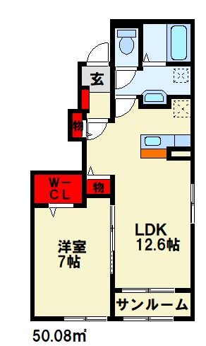 中間市朝霧のアパートの間取り