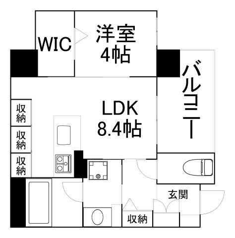 大阪市中央区法円坂のマンションの間取り