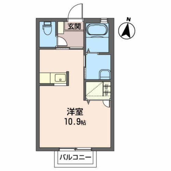 郡山市八山田のアパートの間取り