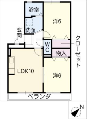 リヴェール後田Ａ棟の間取り