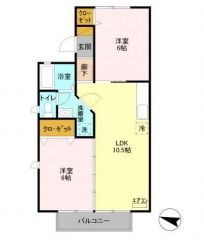 【ひたちなか市大字中根のアパートの間取り】