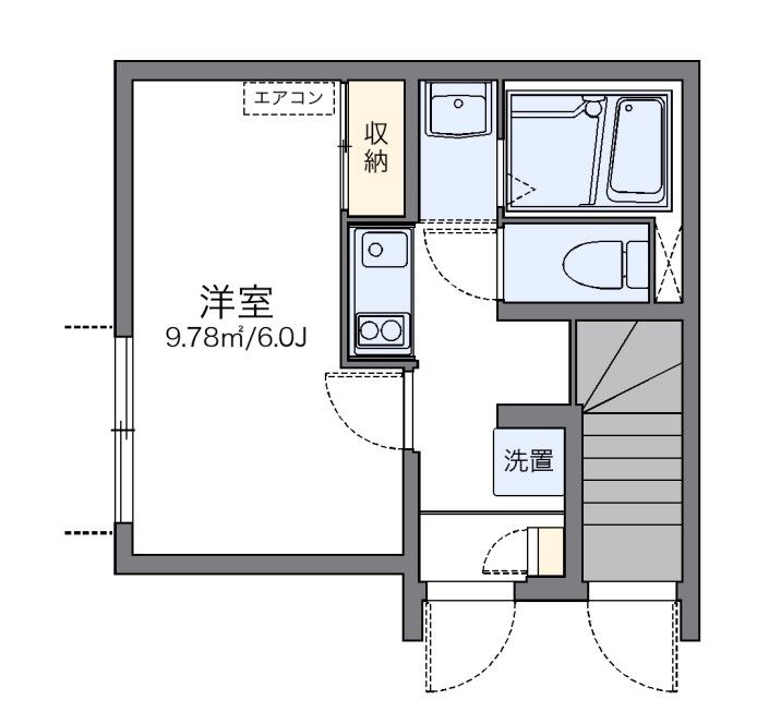 越谷市神明町のアパートの間取り