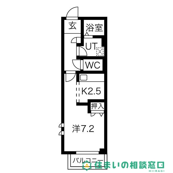 岡崎市大樹寺のアパートの間取り