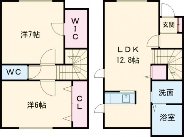 札幌市白石区川北四条のアパートの間取り