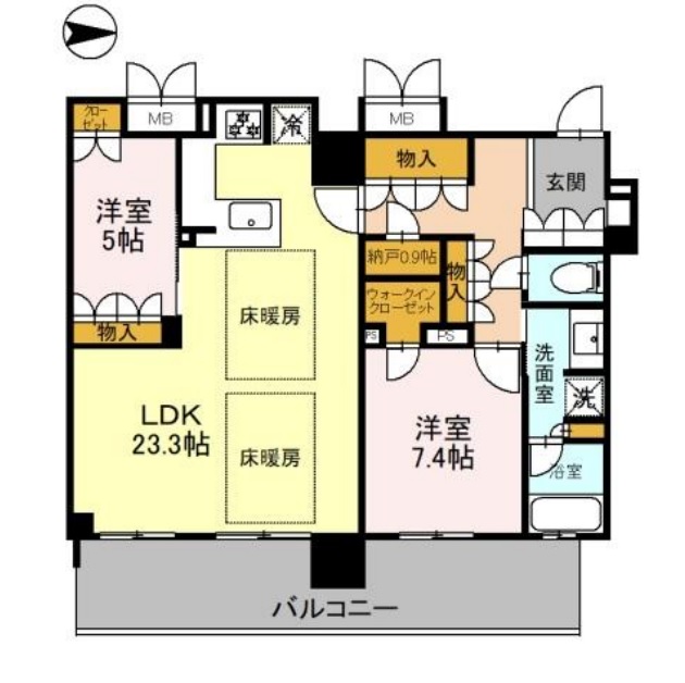 ブランズタワー御堂筋本町の間取り