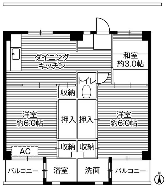 ビレッジハウス寺尾2号棟の間取り