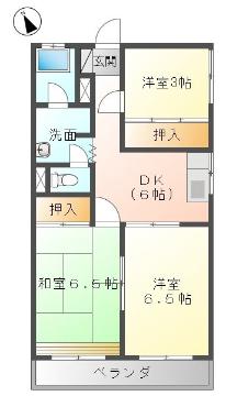 宇和島市伊吹町のマンションの間取り