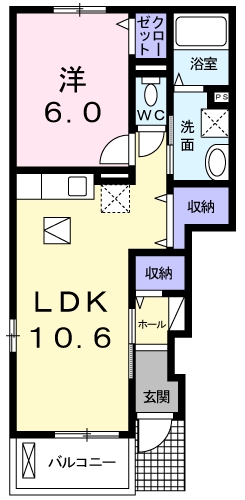 [家電付き] サンハーモニーBの間取り