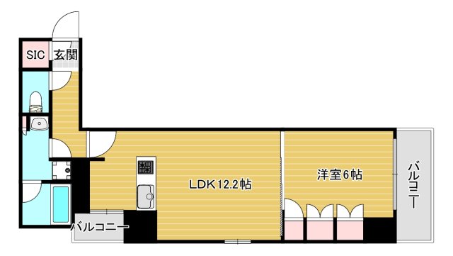 コンフォリア・リヴ心斎橋鰻谷Qの間取り