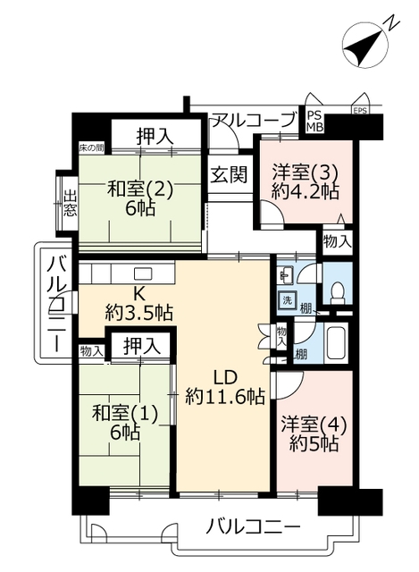 UR豊四季台第二の間取り写真