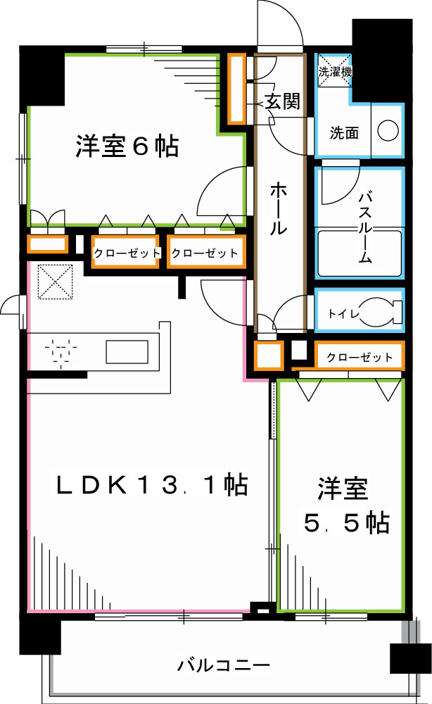 ＪＲ中央線 荻窪駅 徒歩13分 7階建 築12年の間取り写真