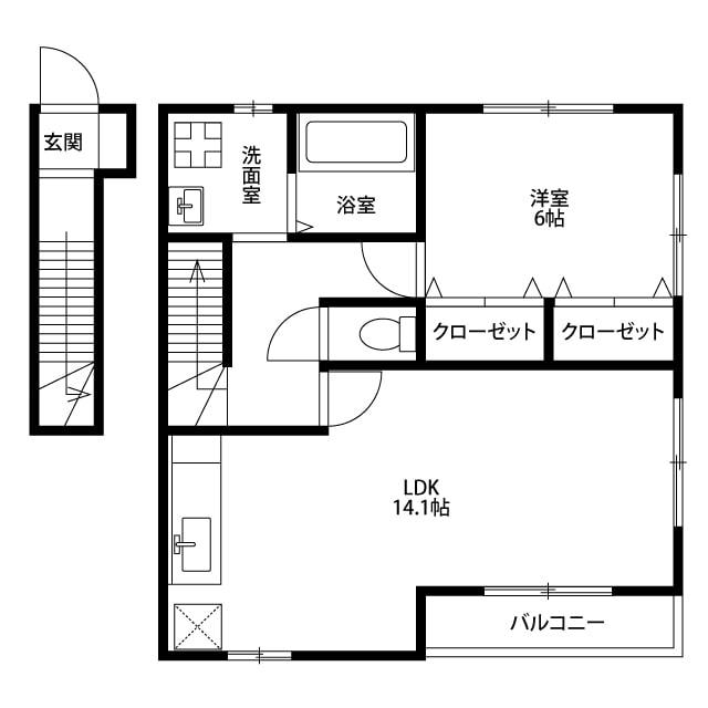 名鉄三河線 北新川駅 徒歩26分 2階建 築20年の間取り写真