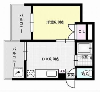 地下鉄空港線 西新駅 徒歩10分 4階建 築39年の間取り写真
