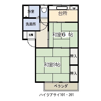 天童市老野森のアパートの間取り