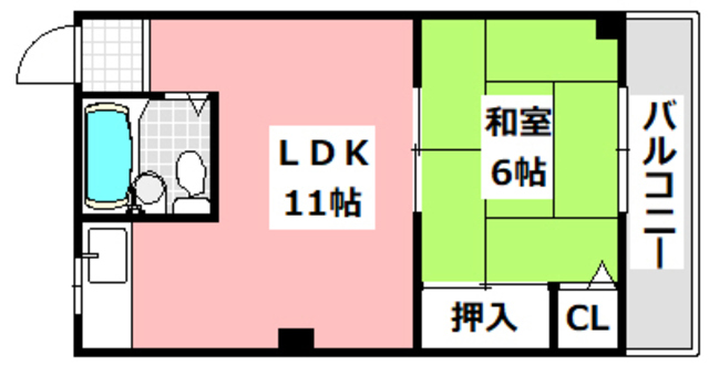 茨木市五十鈴町のマンションの間取り