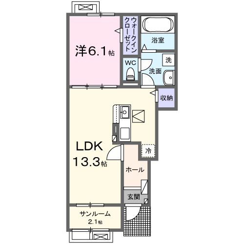 西伯郡南部町倭のアパートの間取り