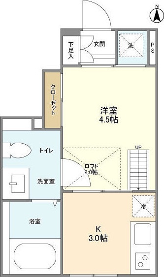 東京都渋谷区本町４（アパート）の賃貸物件の間取り