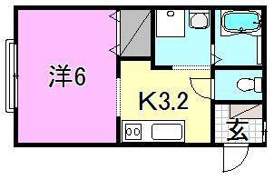 松山市中西外のアパートの間取り