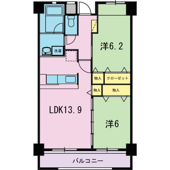 静岡市葵区羽鳥のマンションの間取り