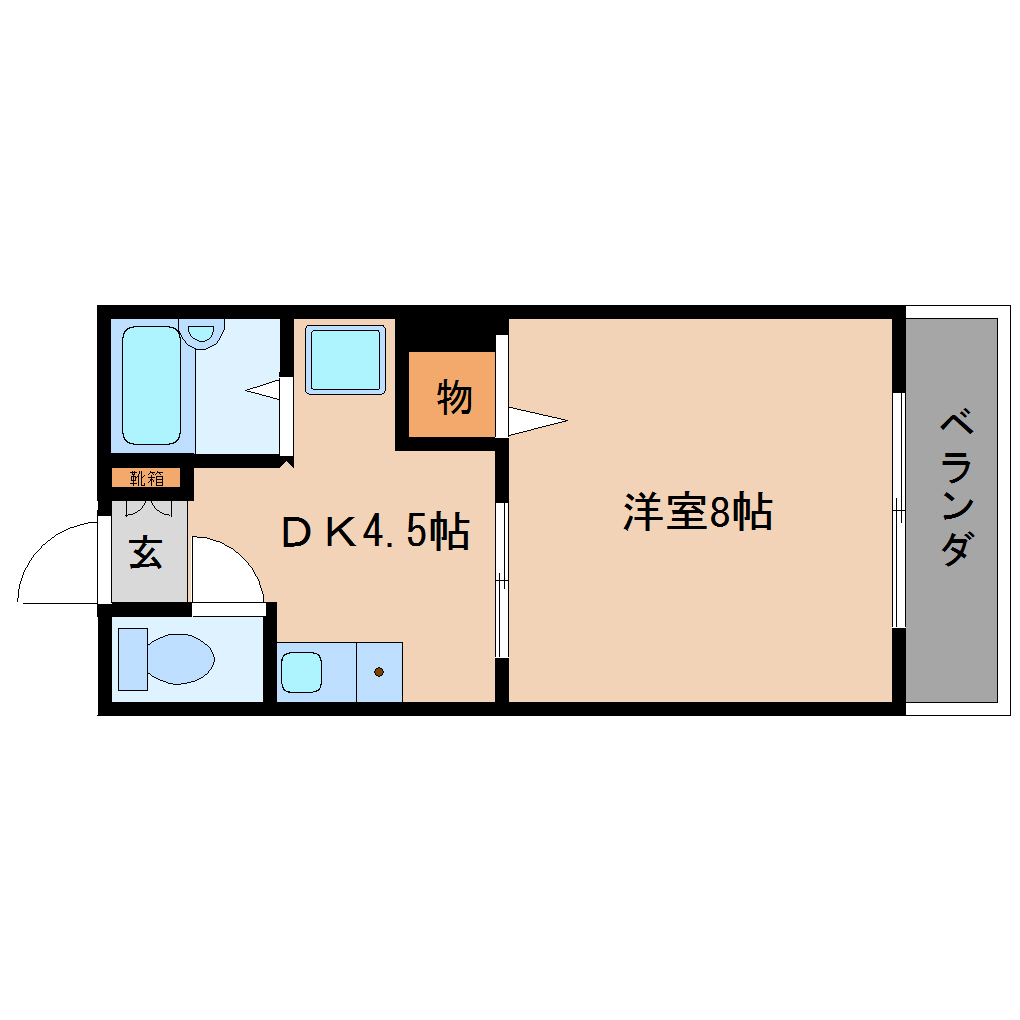 静岡市駿河区谷田のアパートの間取り