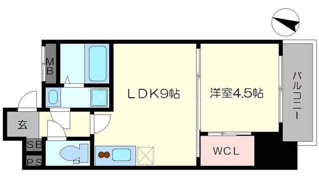 【大阪市都島区片町のマンションの間取り】