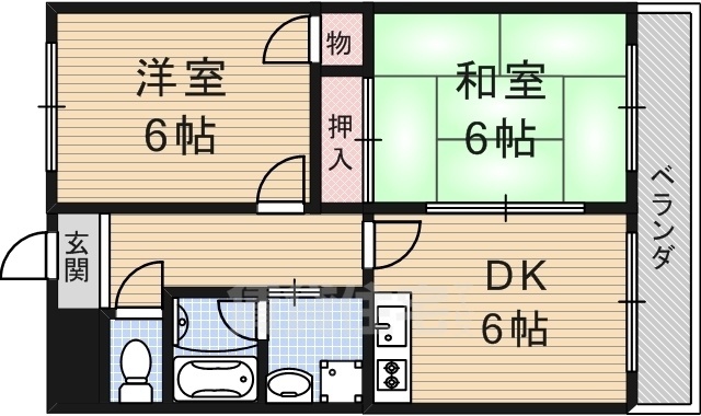 城陽市富野のマンションの間取り