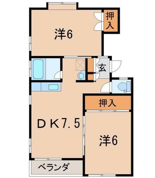 福島市御山のアパートの間取り