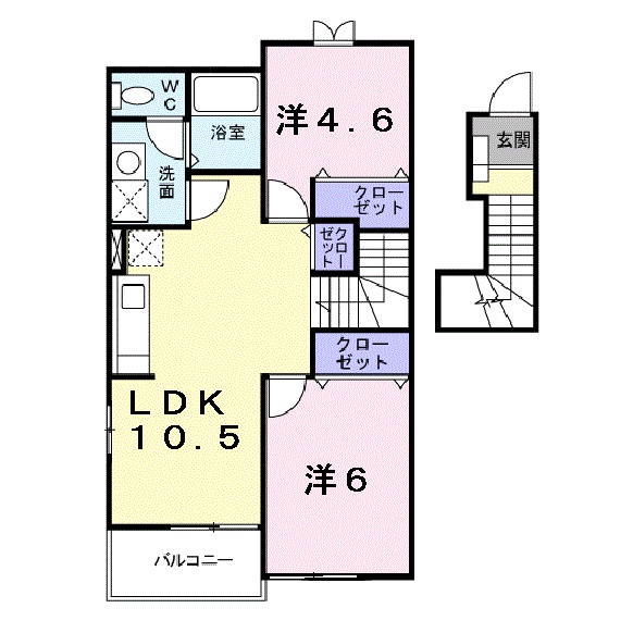 甲賀市甲南町新治のアパートの間取り