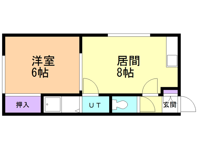 函館市深堀町のアパートの間取り