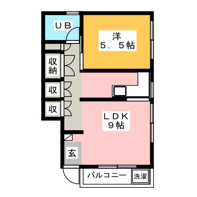 アパート　ケヤキ　６の間取り