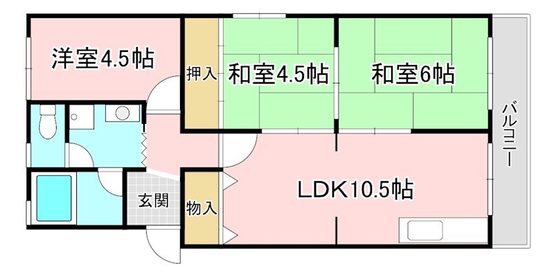 守山市焔魔堂町のマンションの間取り