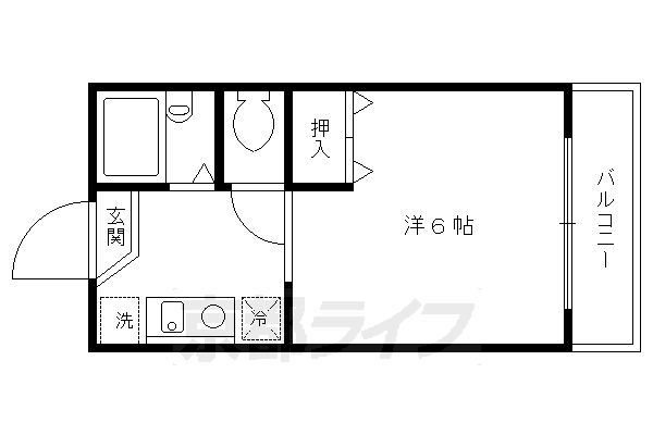 京都市左京区山端川岸町のマンションの間取り