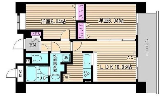 【川崎市川崎区日進町のマンションの間取り】