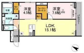 倉敷市石見町のアパートの間取り