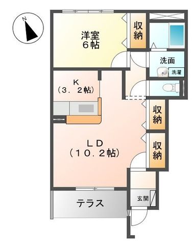 津島市東中地町のアパートの間取り