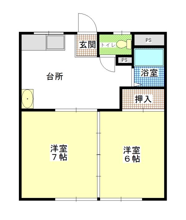 ひたちなか市高場のアパートの間取り