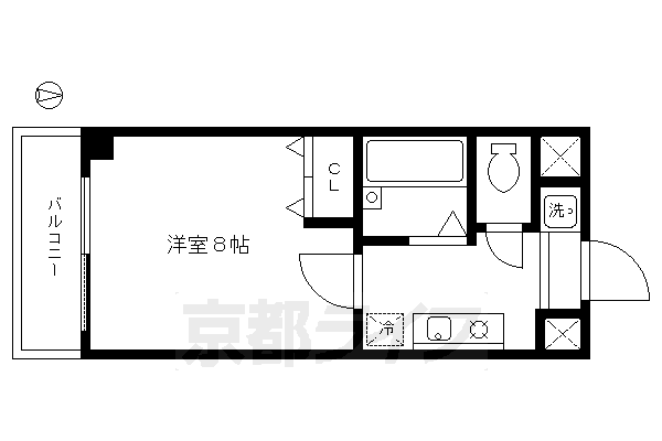 京都市上京区南兼康町のマンションの間取り