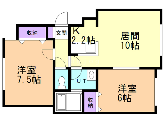 札幌市白石区菊水八条のアパートの間取り