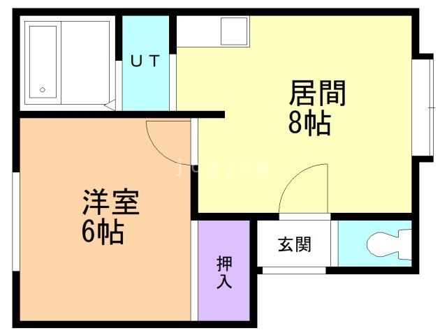 札幌市西区宮の沢三条のアパートの間取り