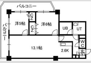 札幌市中央区南九条西のマンションの間取り