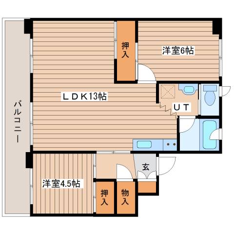 ビレッジハウス江別1号棟の間取り