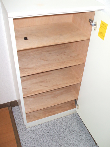 玄関　玄関にシューズＢＯＸがあるので靴の収納にも便利です