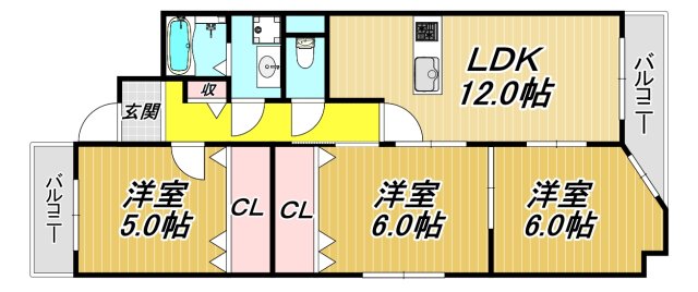 ラフォーレ七番館の間取り写真