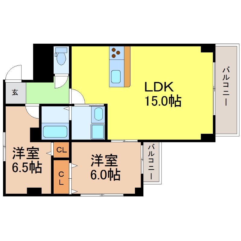 地下鉄鶴舞線 鶴舞駅 徒歩10分 7階建 築26年の間取り写真