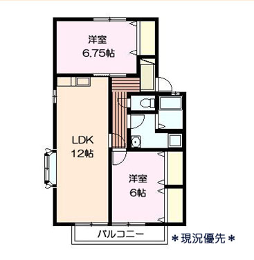 長野市稲里町中央のアパートの間取り