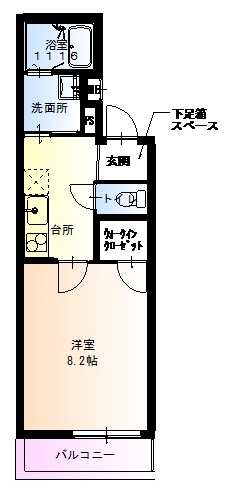 大阪市平野区長吉長原のアパートの間取り