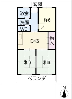 コーポニューフレンド第二の間取り